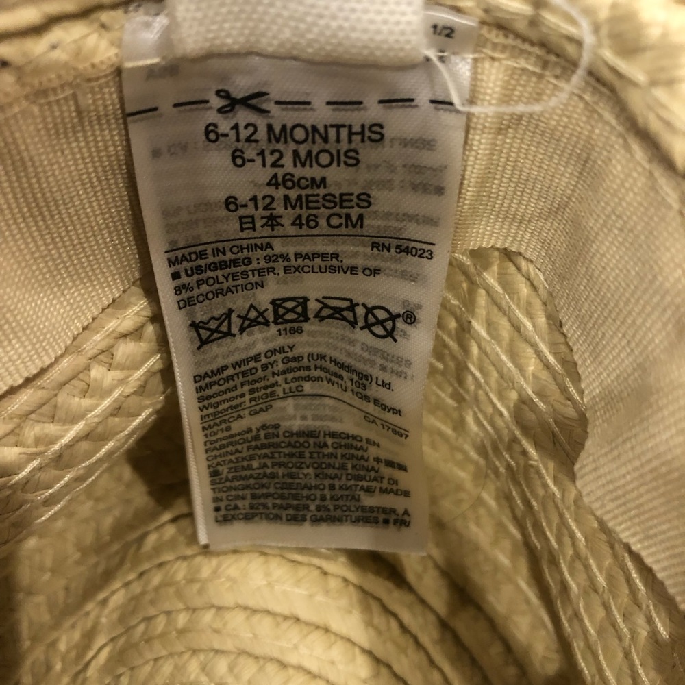 Baby Gap Straw Sun Hat Fedora Bundle 2 Hats Summer - Picture 6 of 6